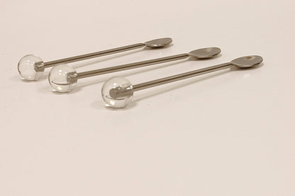 VIVIENCE - 3 Canisters on Rectangle Tray with with Clear Ball Knobs