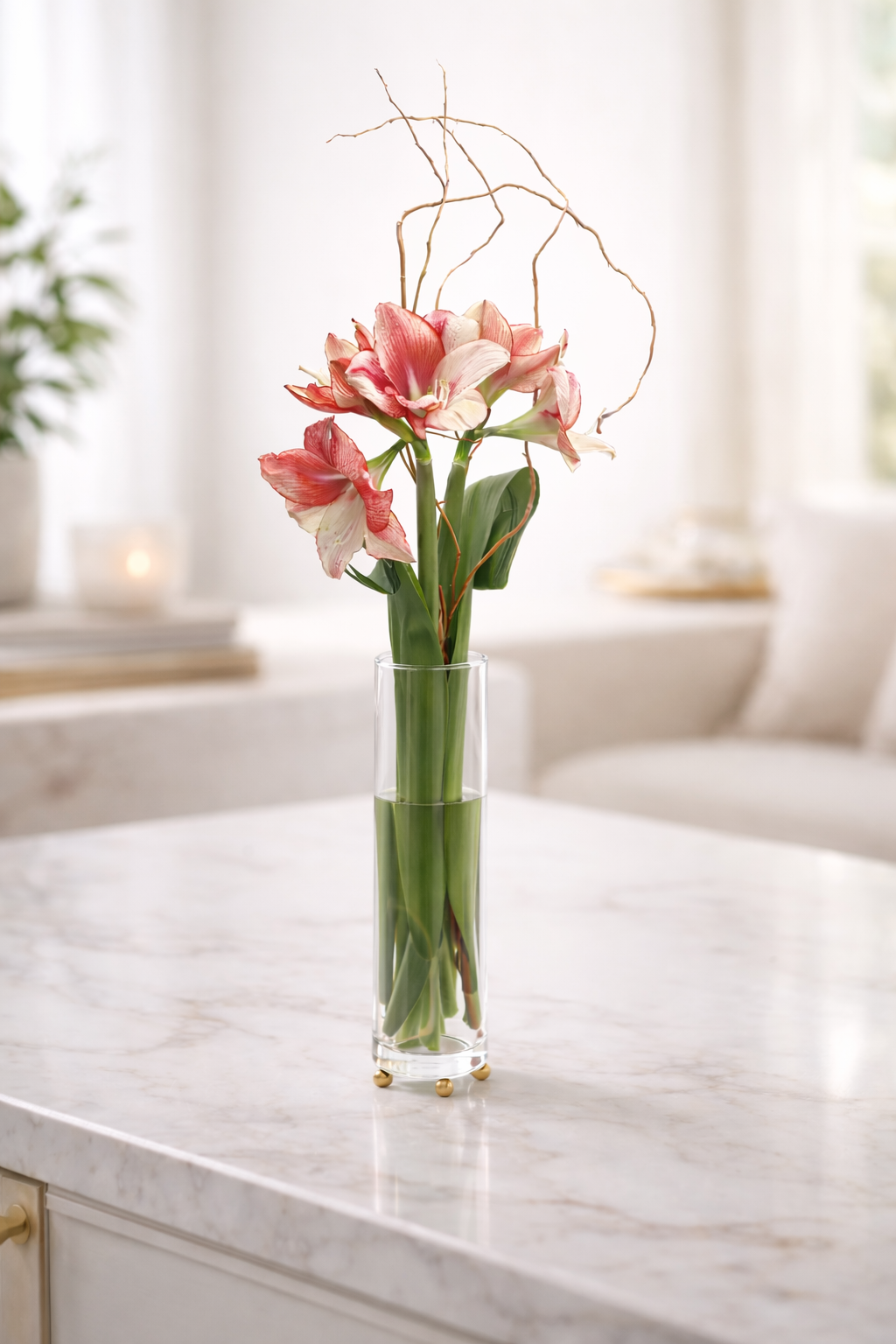 Krifts Products - Acrylic Vase on Gold Legs