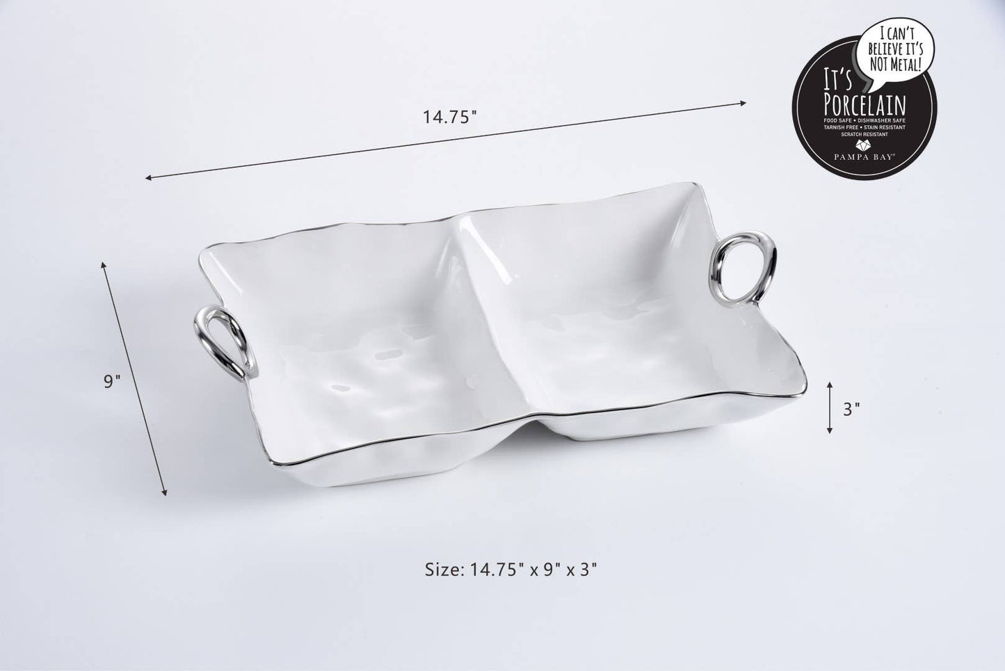 Pampa Bay - Deep 2 Section Rectangular Server