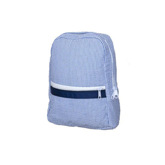 Mint - Navy Seersucker Small Backpack | Mint