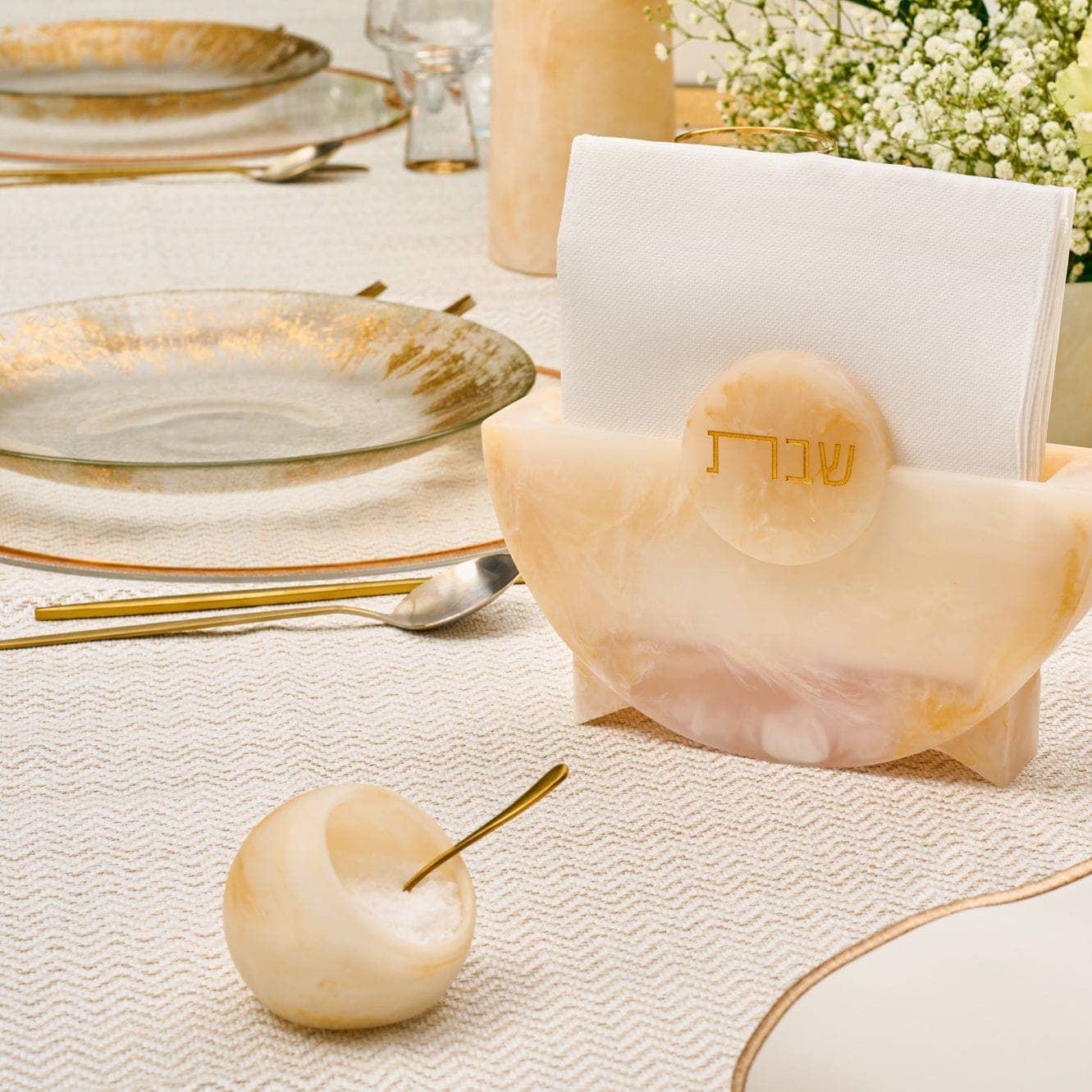 Waterdale Collection - Resin Salt Cellar: Marble