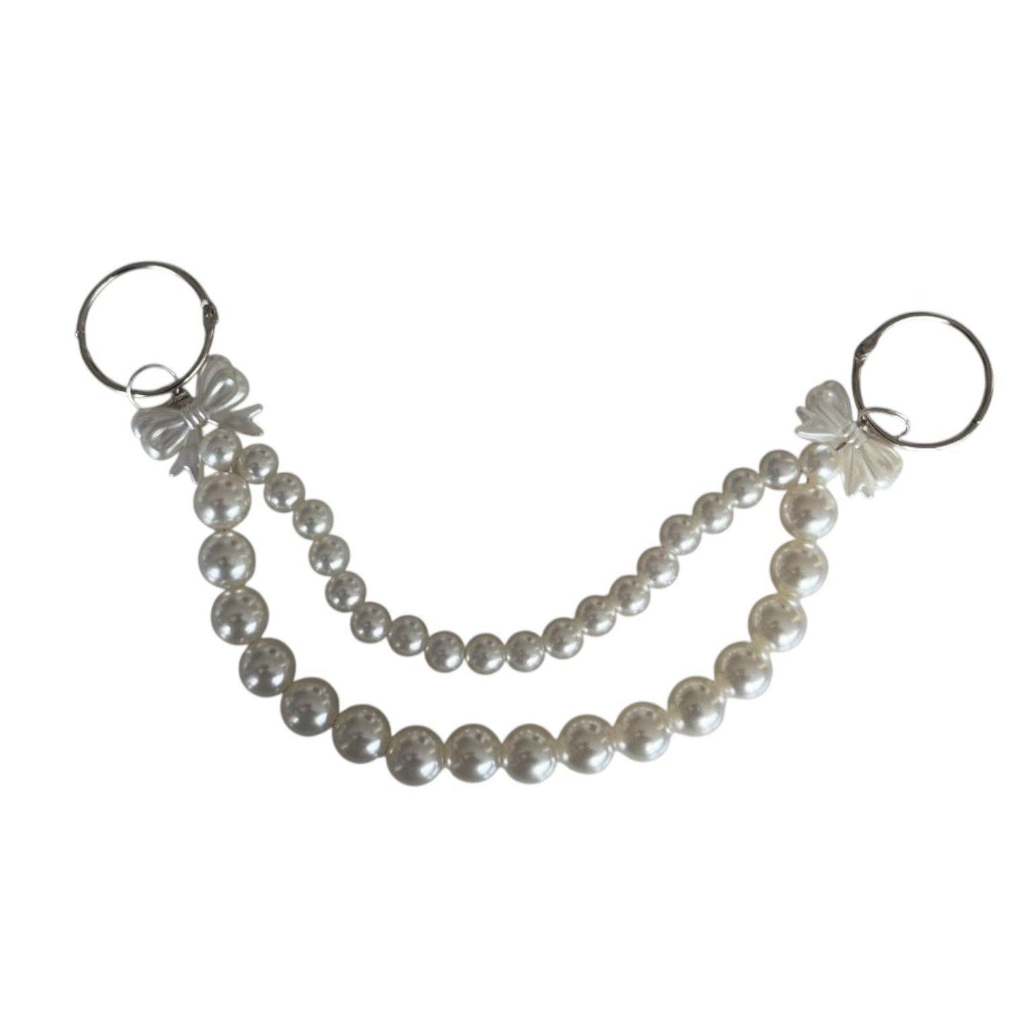 CrocBagg - Double Row Pearl & Bows Bag Chain
