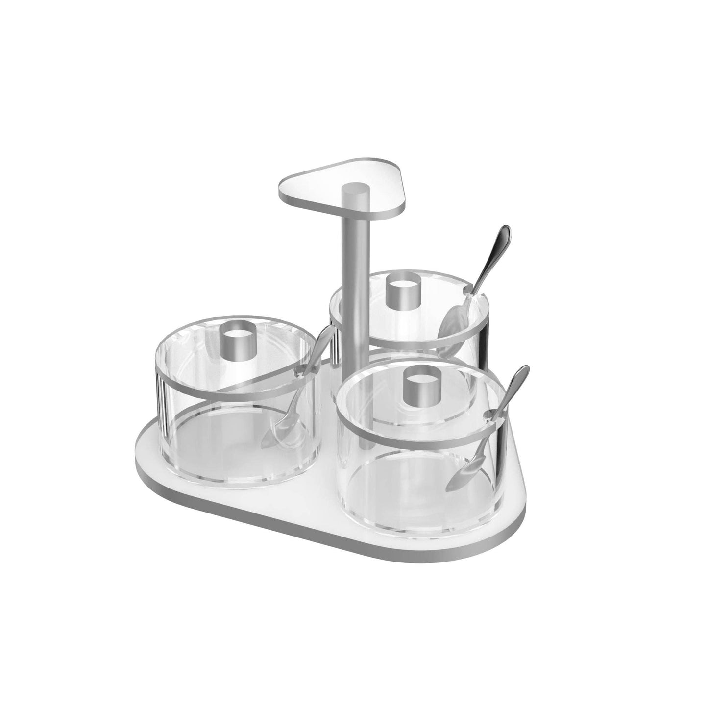 Feldart LLC - Classic Swivel Dip Dish (3 Dishes): Silver