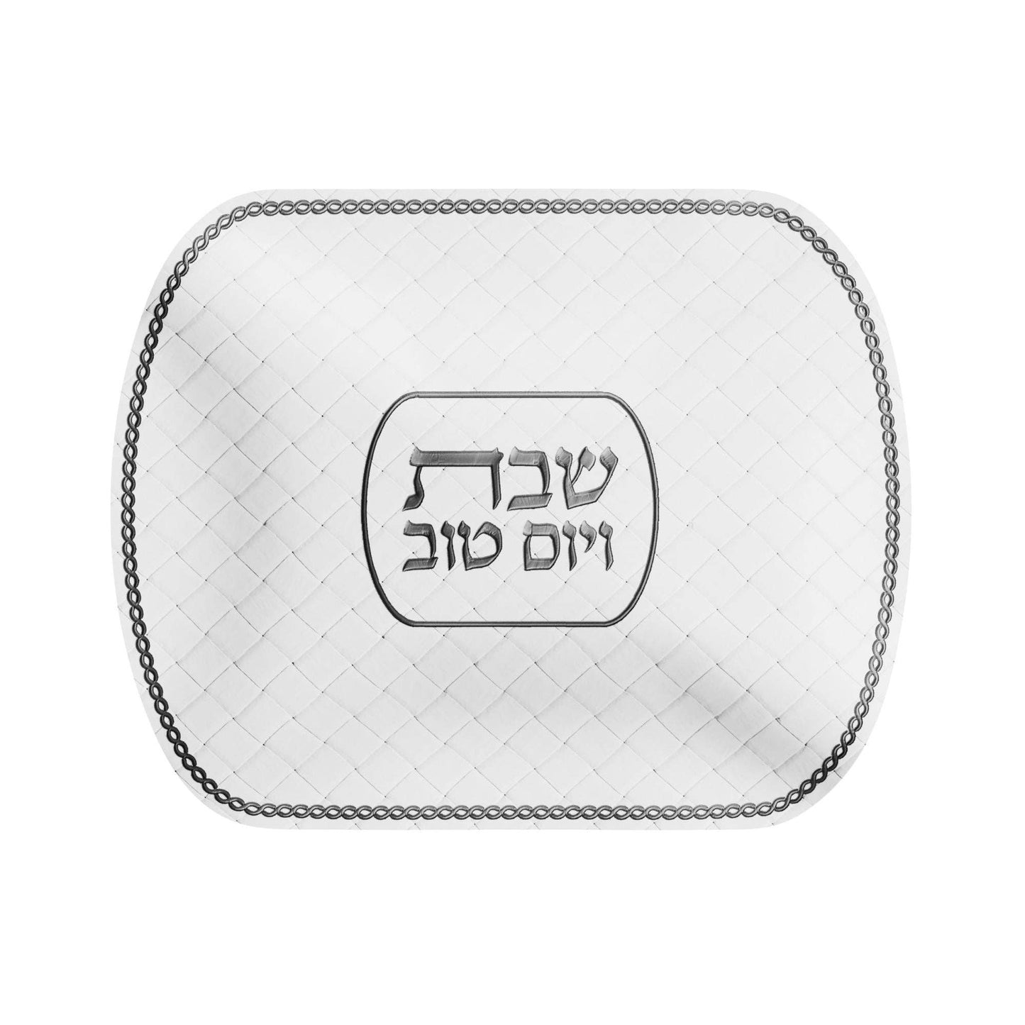 Feldart LLC - Woven Leatherite Challah Cover: Silver