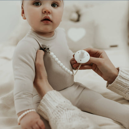 Bleu La La - Lulababe Pacifier Clip: Sky Blue