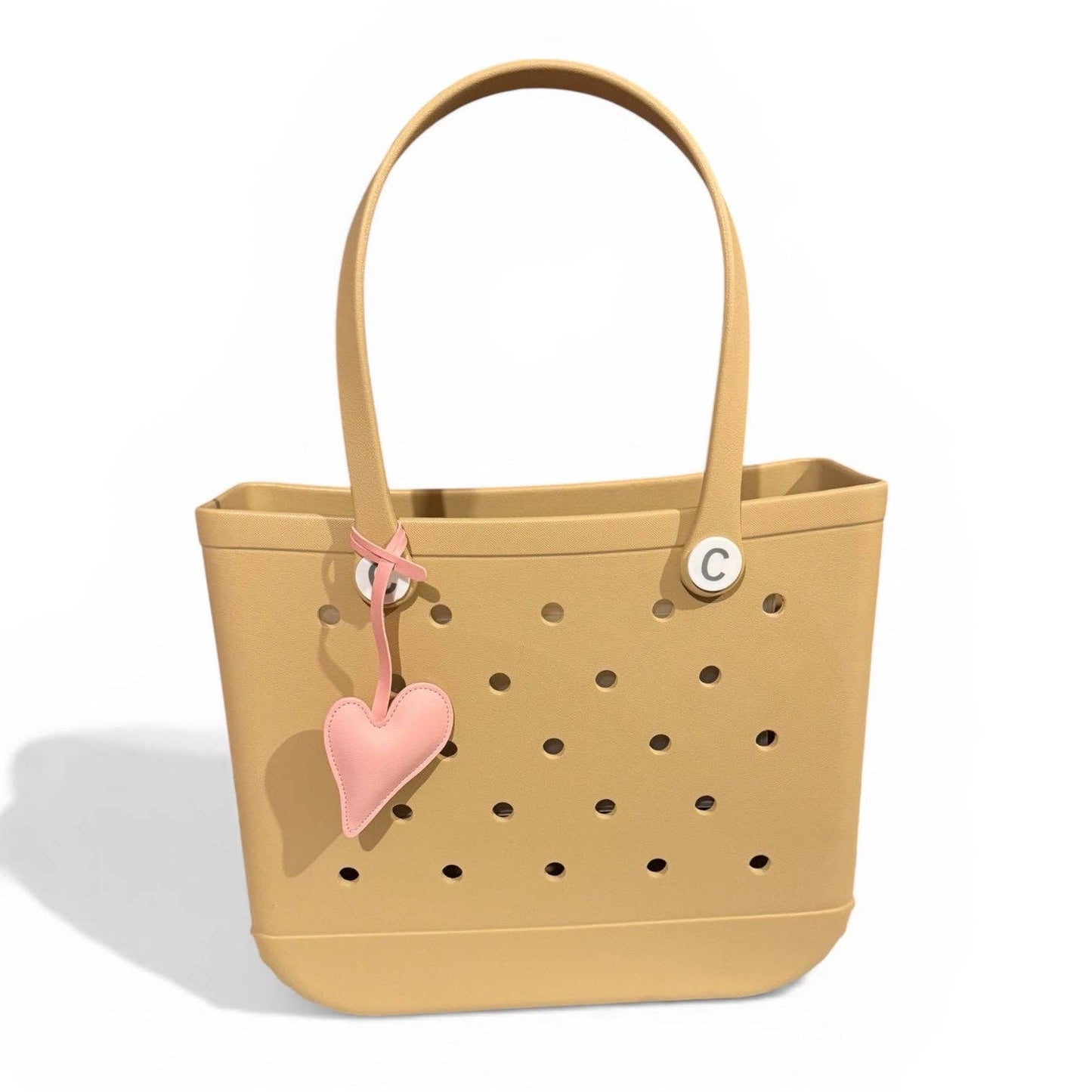 CrocBagg - Pink Faux Leather Heart Bag Keyring: Pink