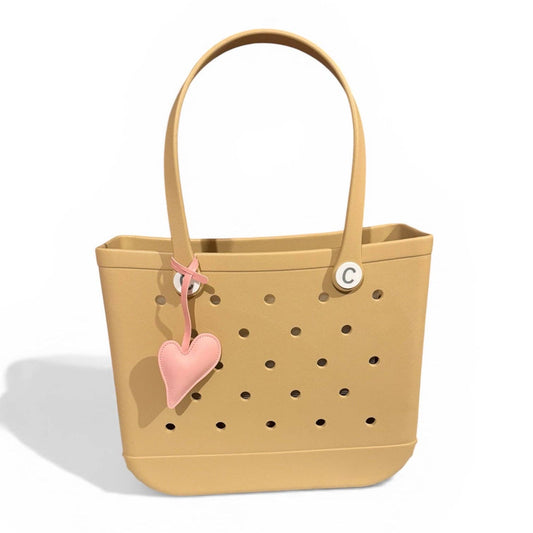CrocBagg - Pink Faux Leather Heart Bag Keyring: Pink