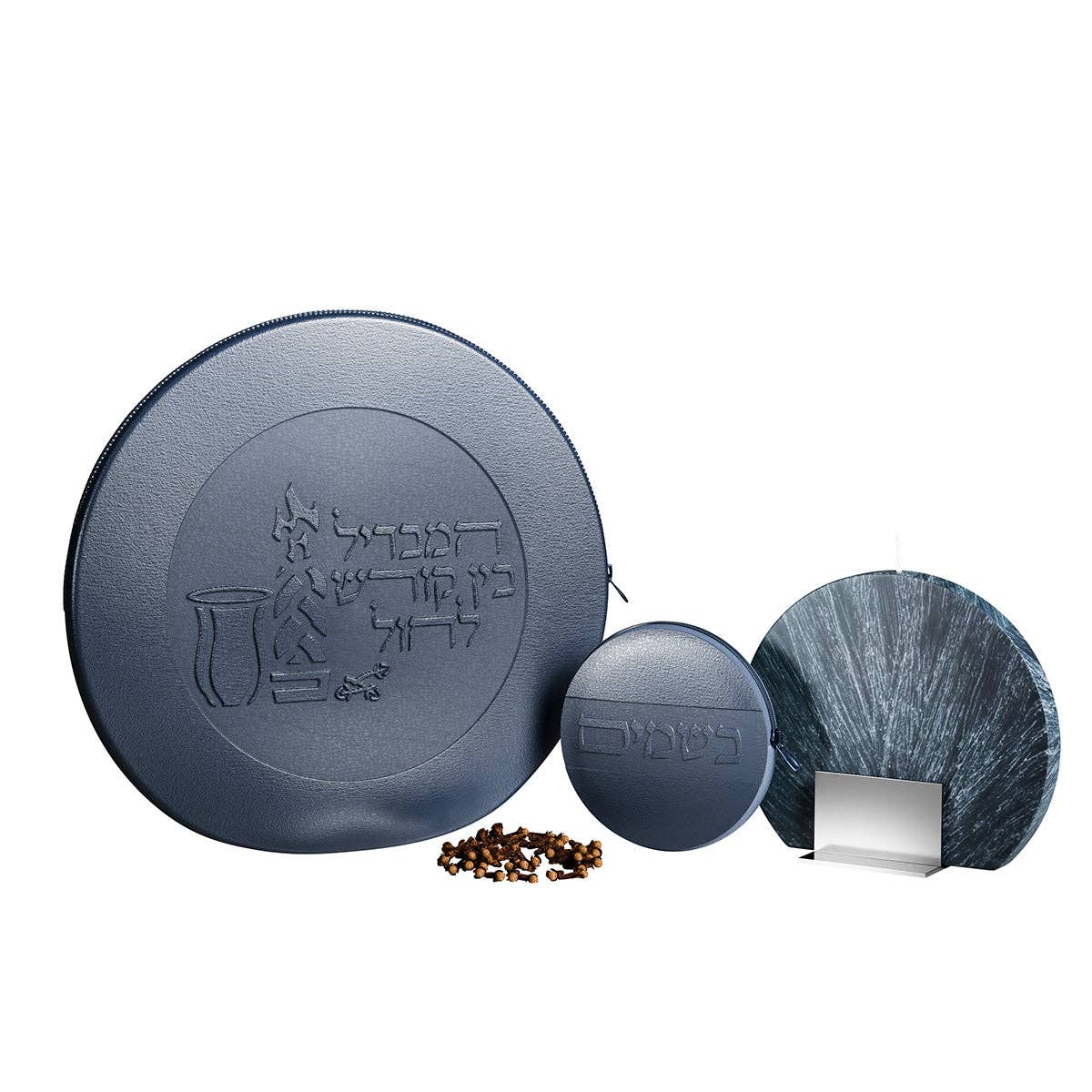 Feldart LLC - Classic Havdalah Leather Set: Grey