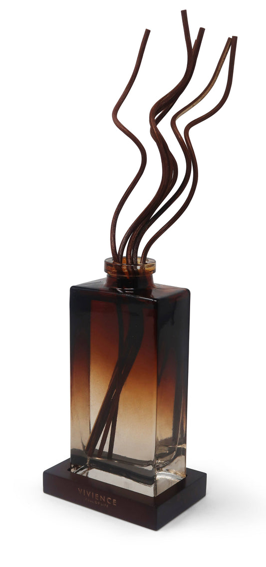 VIVIENCE - Reed Diffuser with Black Curvy Reeds and Wooden Tray