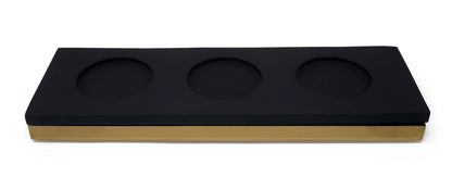 VIVIENCE - Gold 3 Bowl Relish Dish with Black Tray