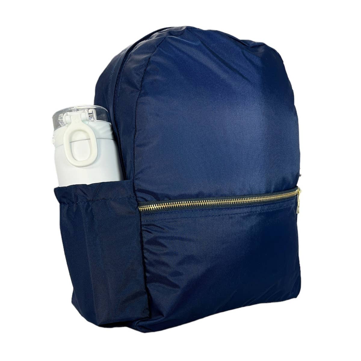 Mint - Navy Nylon Brass Medium Backpack w/ Pocket