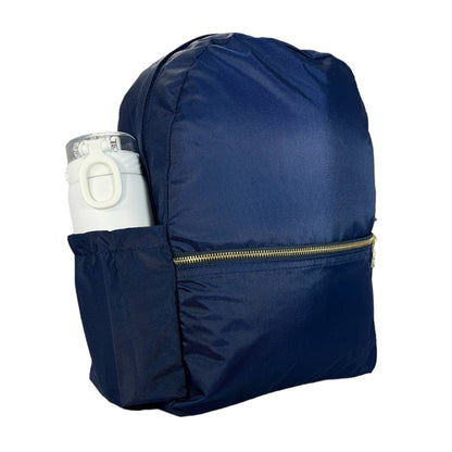 Mint - Navy Nylon Brass Medium Backpack w/ Pocket