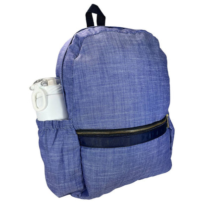 Mint - Navy Chambray Medium Backpack w/ Pocket | Mint