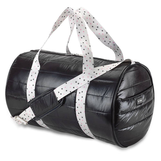 Top Trenz Inc - Black Puffer Duffle with Twinkle Star Strap