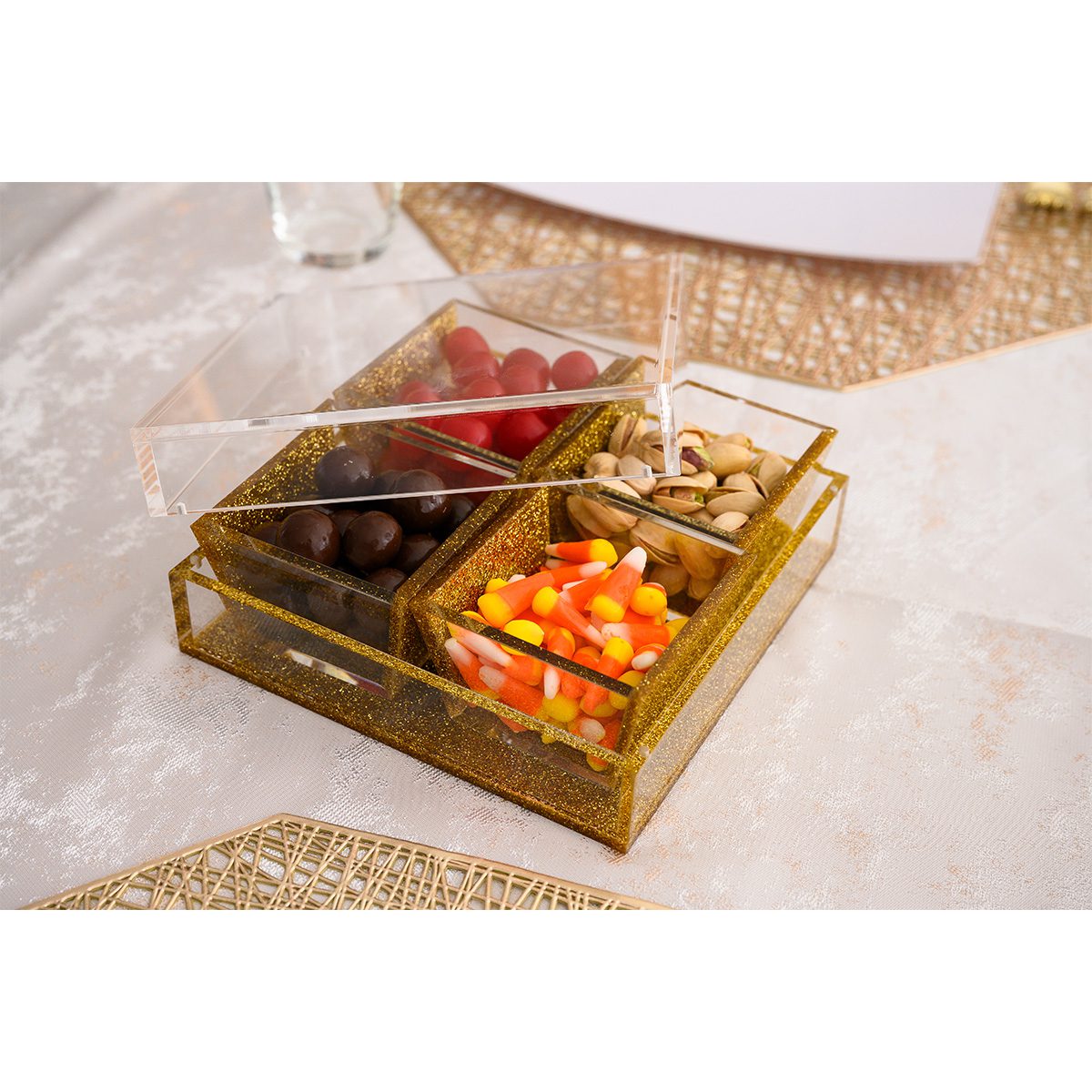 Dip Dish with Magnetic Lid, 4 Dishes