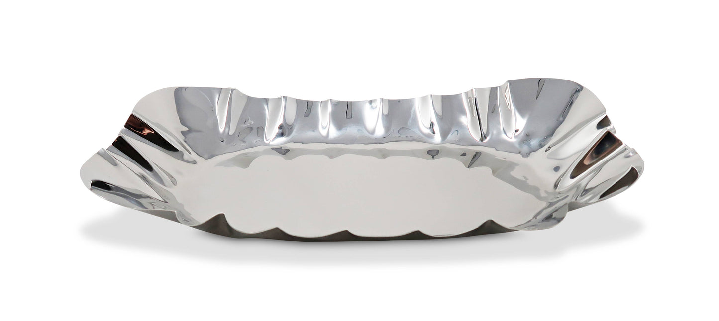 VIVIENCE - Stainless Steel Hammered Serving Tray, 17.25"L: Gold