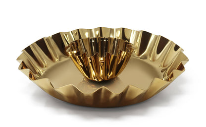 VIVIENCE - Stainless Steel Chip and Dip Bowl, 14.25"D