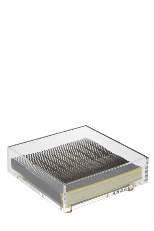 Krifts Products - Acrylic  Square Napkin Holder on Gold Legs: Gold