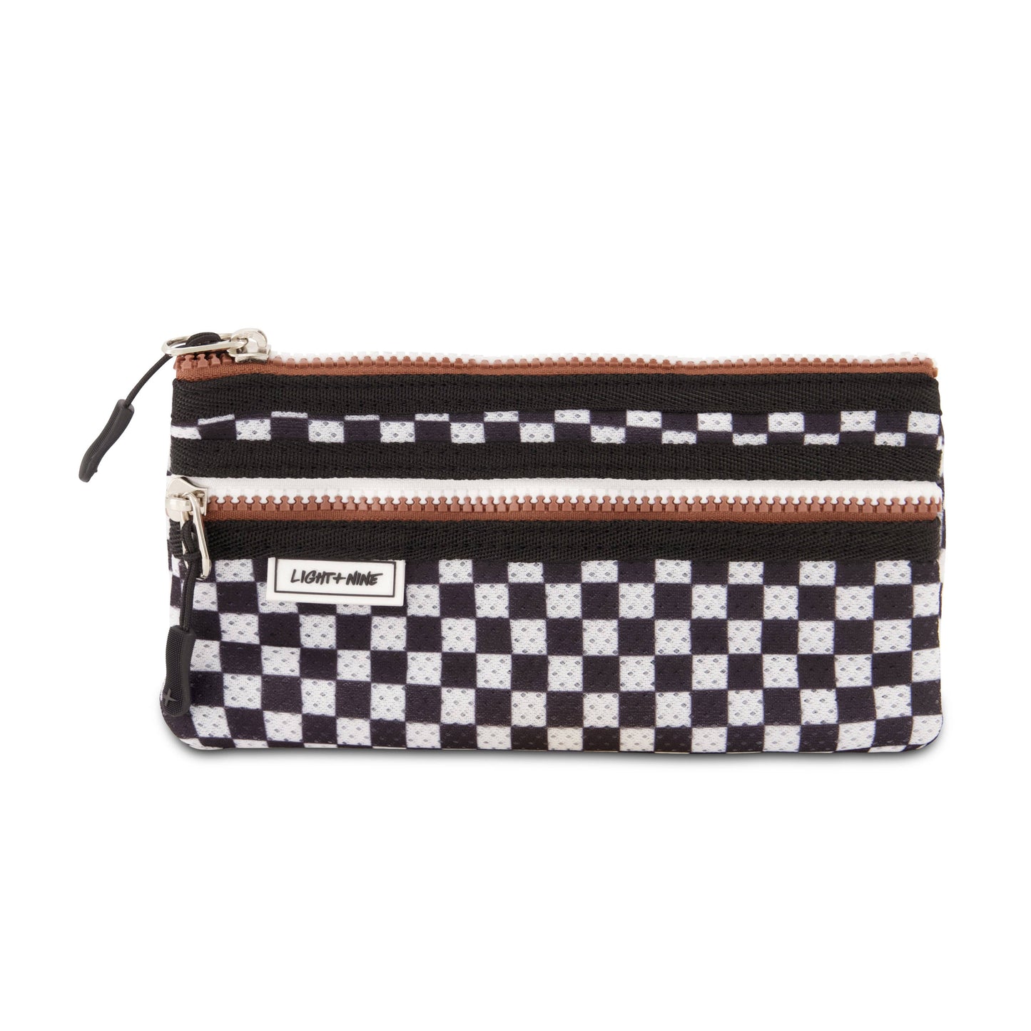 Light + Nine - Flat Pencil Pouch Checkered Black