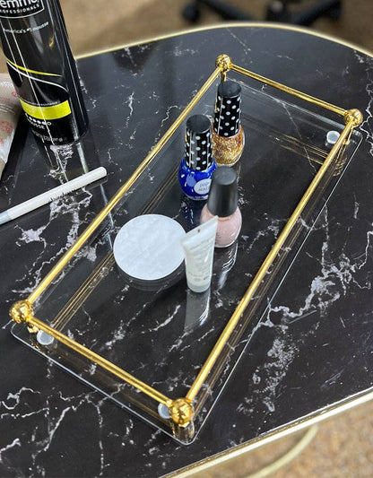 DesignStyles Home - Simply Brilliant Acrylic Tray with Golden Tubes