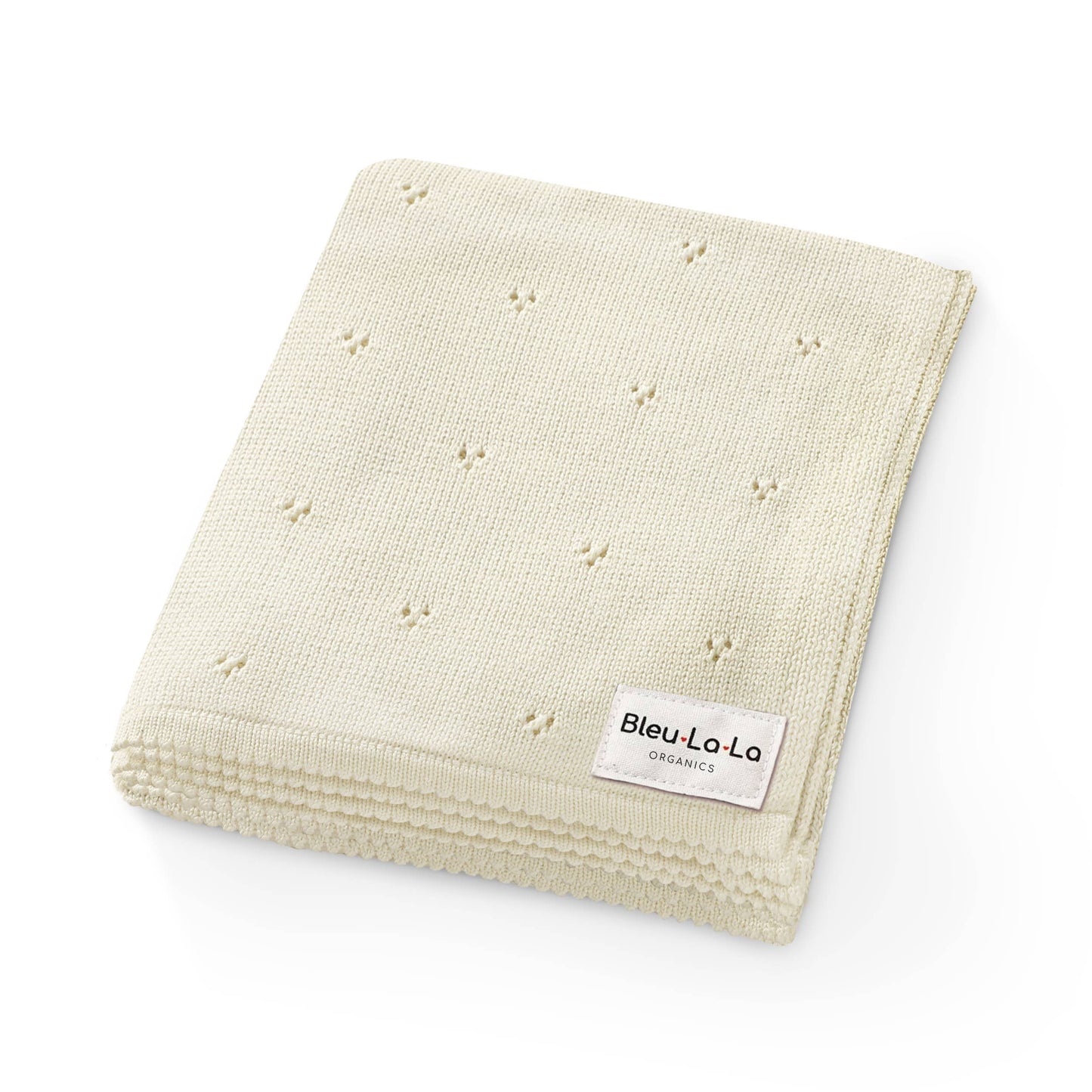 Bleu La La - 100% Organic Cotton Pointelle Swaddle Receiving Baby Blanket: Butter Cream