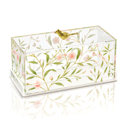 Waterdale Collection - Floral Bird Cake Dome: Pink