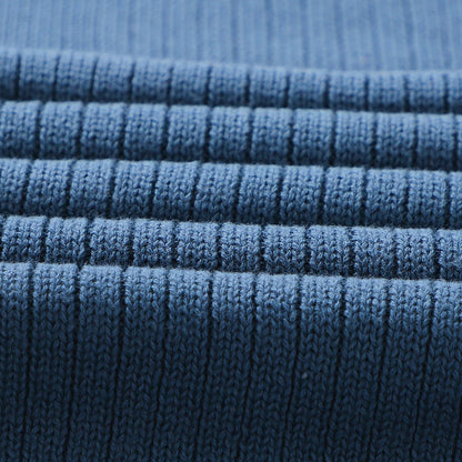 Bleu La La - 100% Luxury Organic Cotton Ribbed Baby Swaddle Blanket: Denim Blue