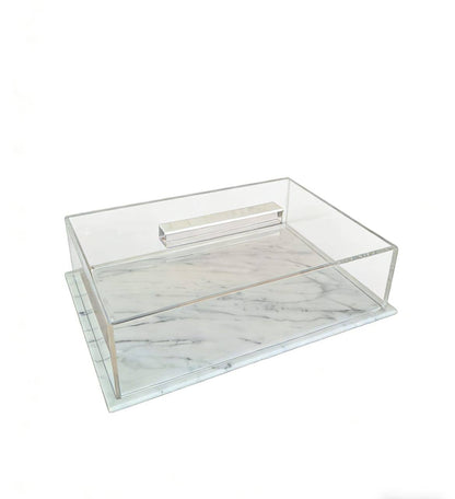 TAJ Designs Short Cake Dome Marble 6x10x3.5 Inches