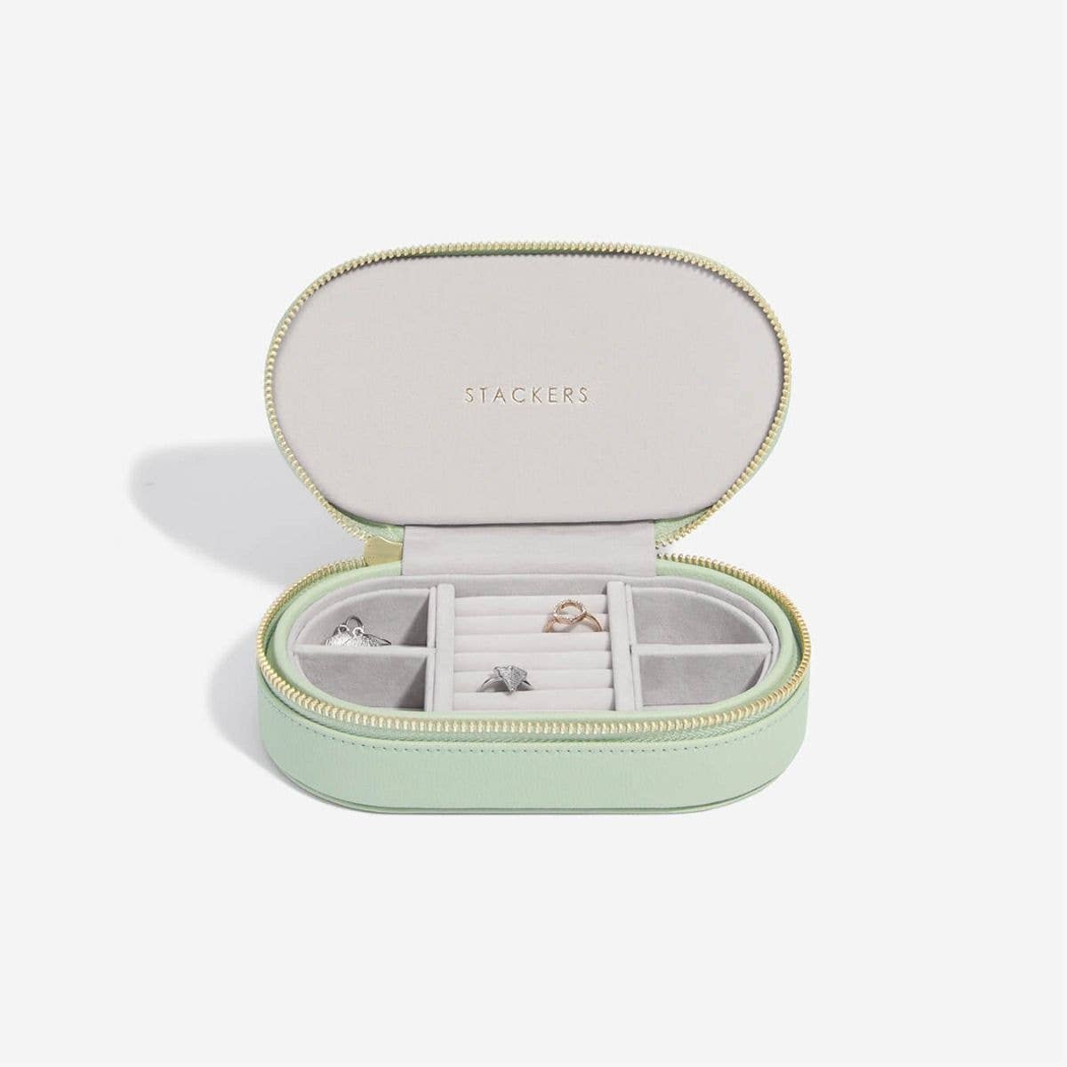 Stackers - Oval Zipped Travel Jewellery Box