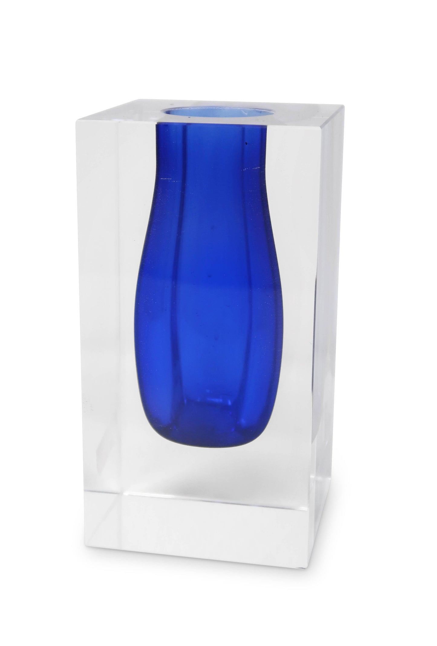 VIVIENCE - Double Wall Crystal Bud Vase Colored Inner