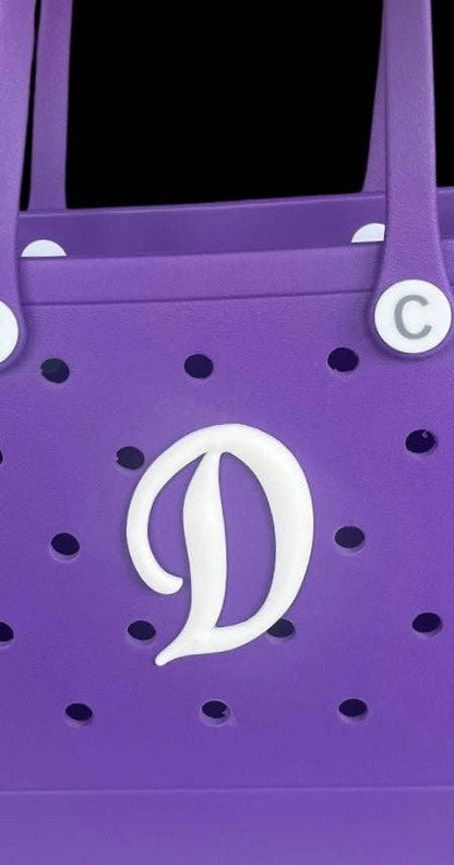 CrocBagg - Alphabet Name Initial Bag Charms: White / D