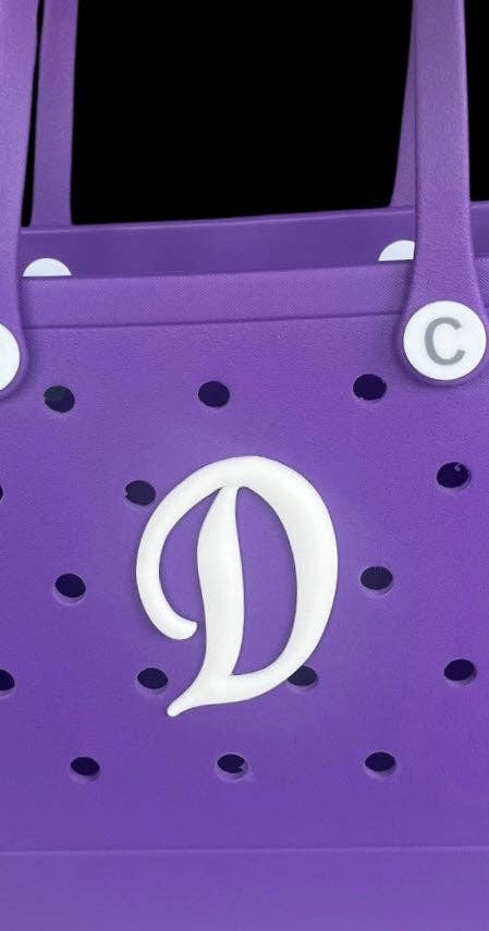 CrocBagg - Alphabet Name Initial Bag Charms: White / D
