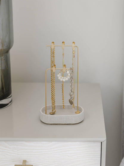 Stackers - Oatmeal & Linen Multi-Hook Jewellery Stand