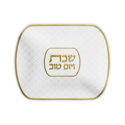 Feldart LLC - Woven Leatherite Challah Cover: Silver