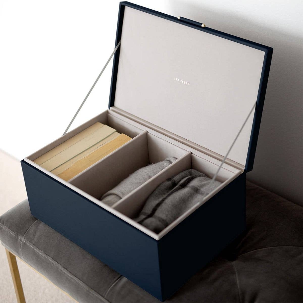 Stackers - Navy & Gold Medium Storage Box