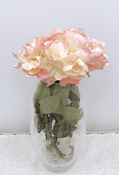 VIVIENCE - 11" Centerpiece Vase with Cracked Design