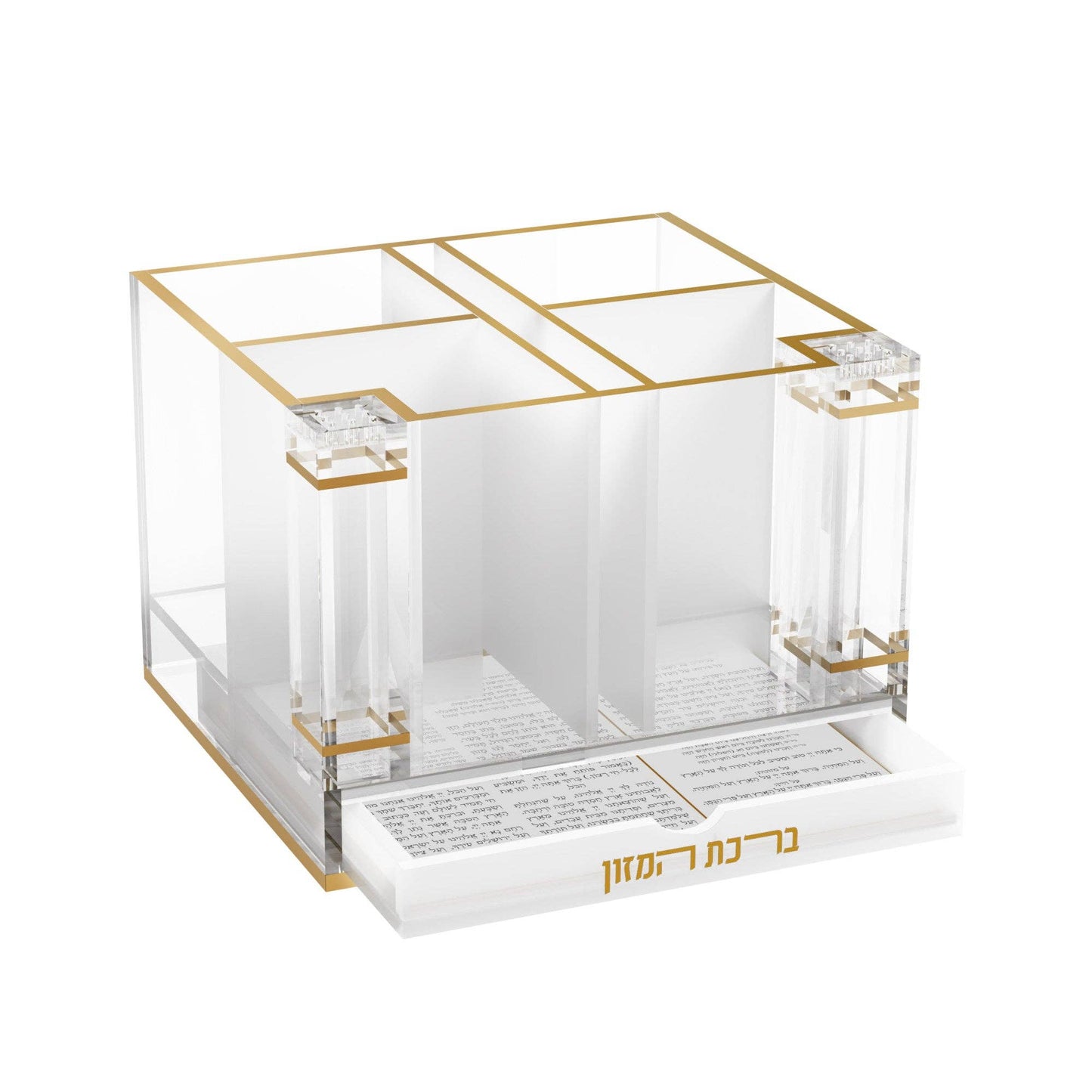 Feldart LLC - Classic Cutlery Holder with Salt & Bencher Set: Silver