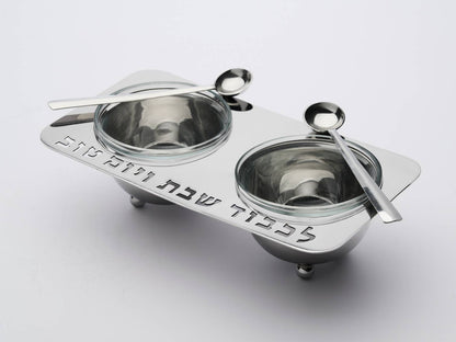 Godinger - Shabes Salt and Pepper Set with Spoons