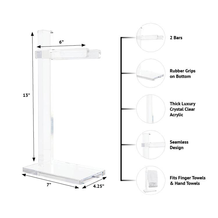 Waterdale Collection - Finger Towel Stand: Clear