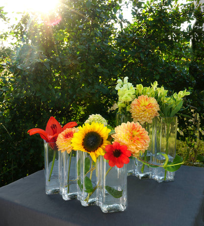 Born in Sweden AB - Row vase four: Clear glass