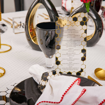 Waterdale Collection - Onyx Simanim Card: Clear & Silver