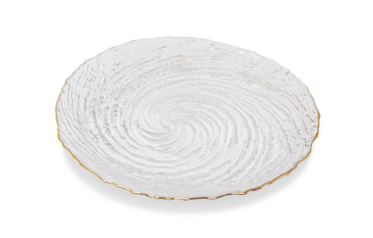 VIVIENCE - Set of 4 Glass Plates With Gold Rim