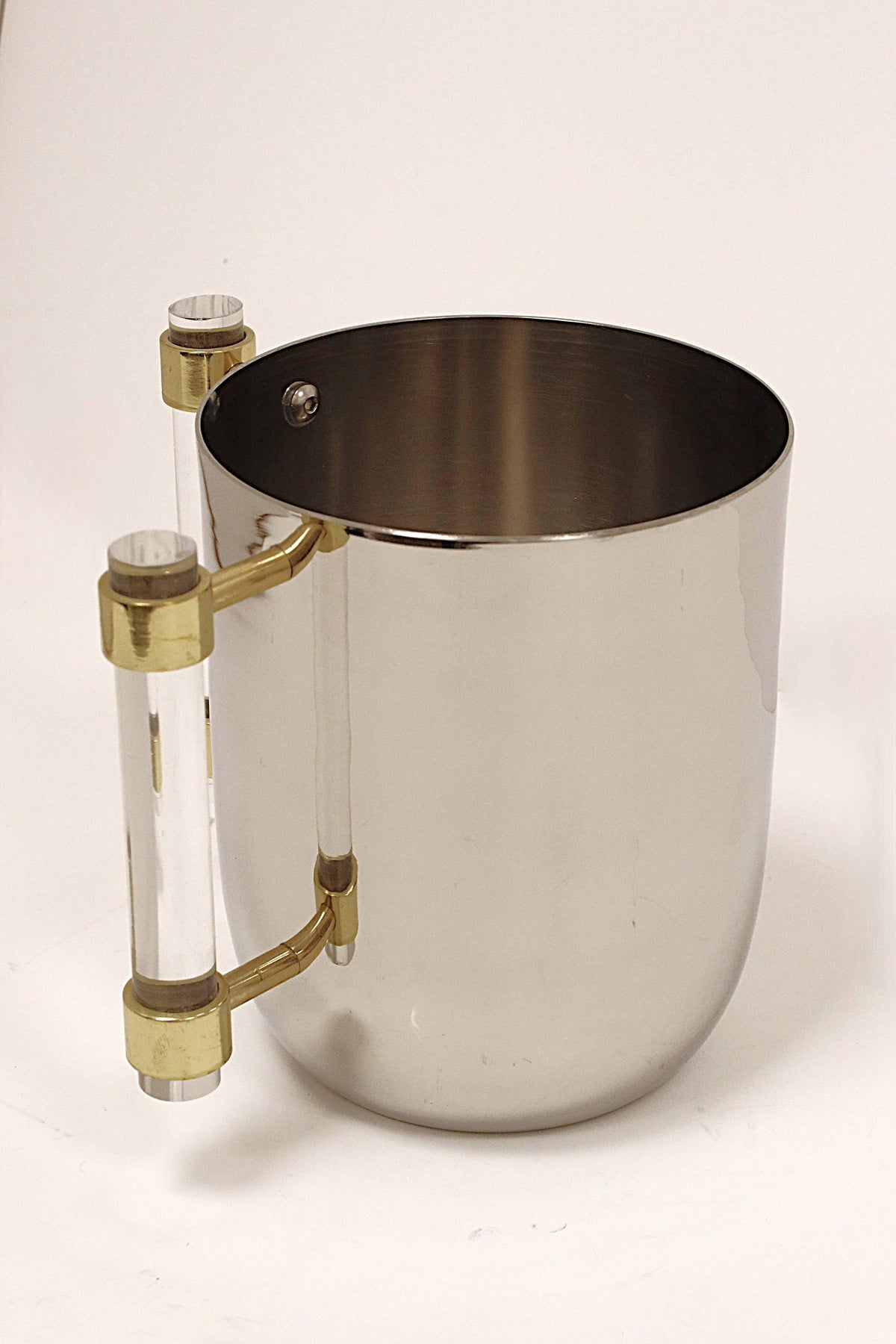 VIVIENCE - Metal Wash Cup Gold with Cylinder  Handles - 5.1"H