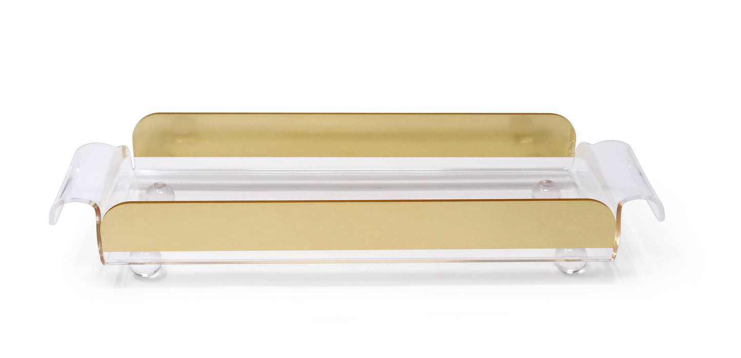 VIVIENCE - Rectangle Cake Tray with Dome, with Clear Ball Legs and Knob