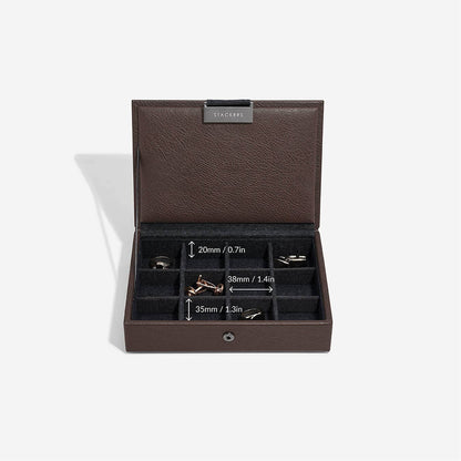 Stackers - Brown Lidded Mini Cufflink Box