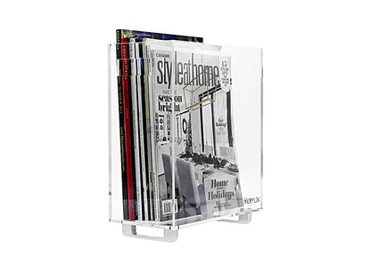 Krifts Products - Slim Magazine Holder Hand Crafted Acrylic: Gold