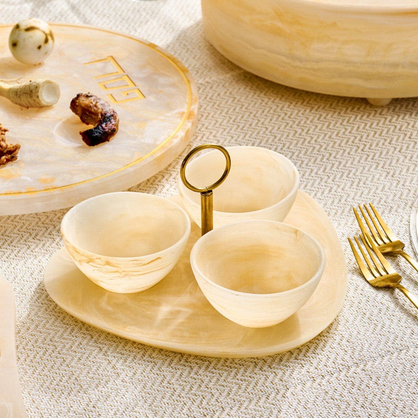 Waterdale Collection - Resin Round Dip Bowl Set