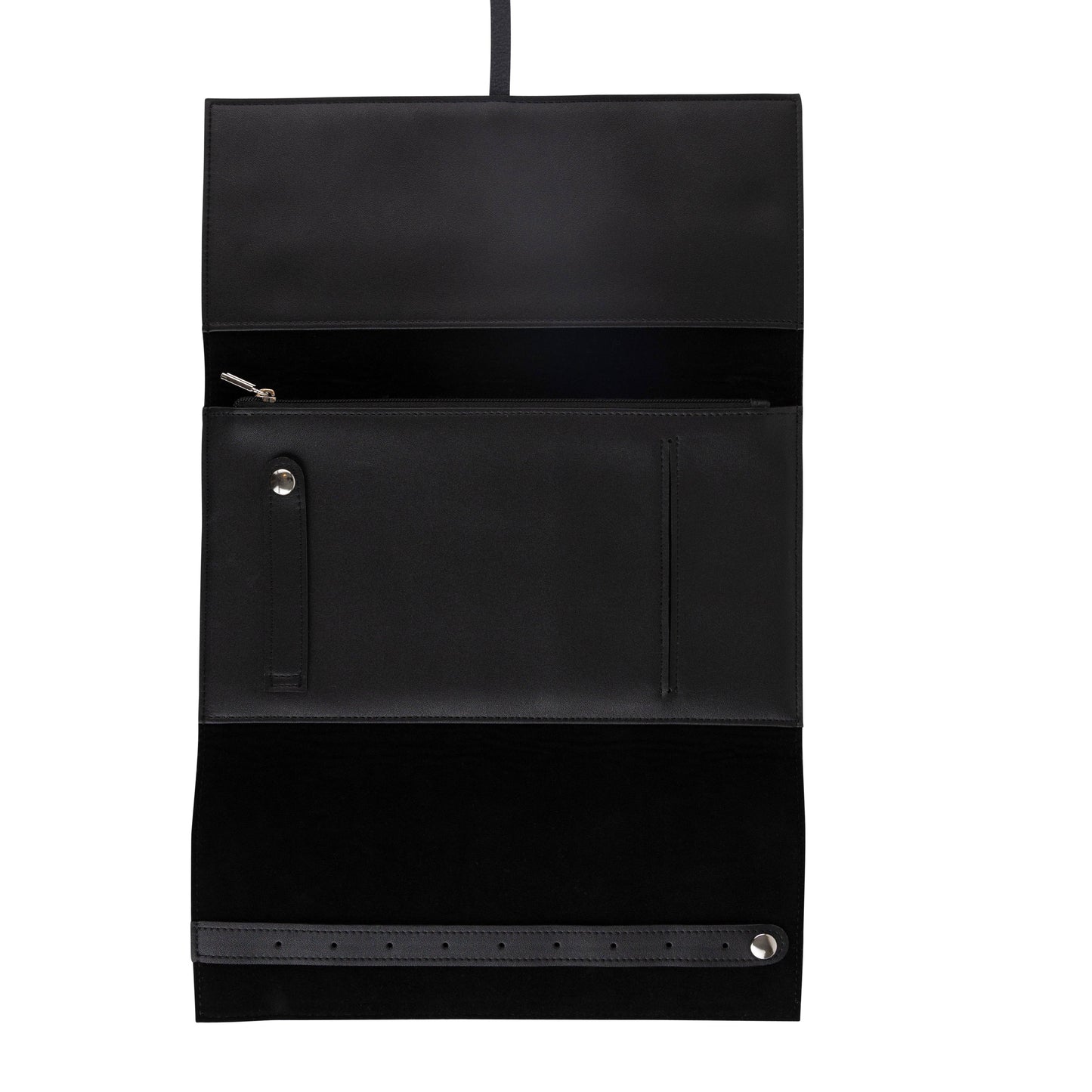 Waterdale Collection - Jewelry Roll: Black / Genuine Leather