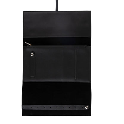 Waterdale Collection - Jewelry Roll: Black / Genuine Leather