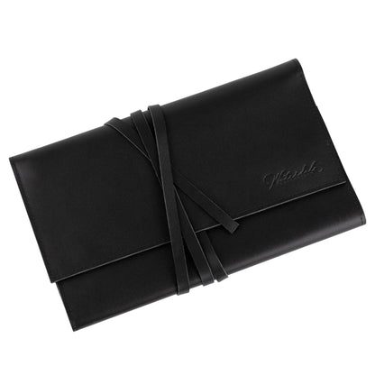 Waterdale Collection - Jewelry Roll: Black / Genuine Leather
